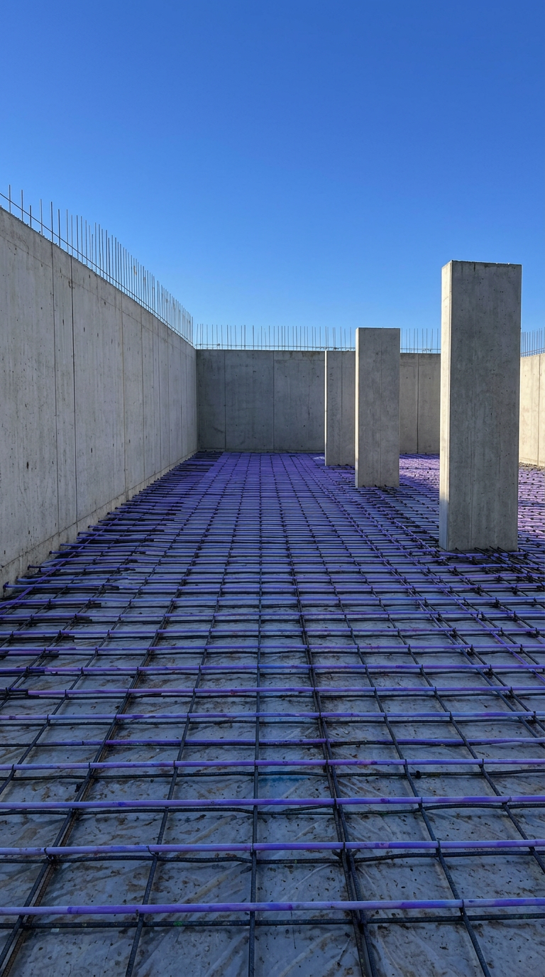 Lewis Estates Arena PEX concrete curing project